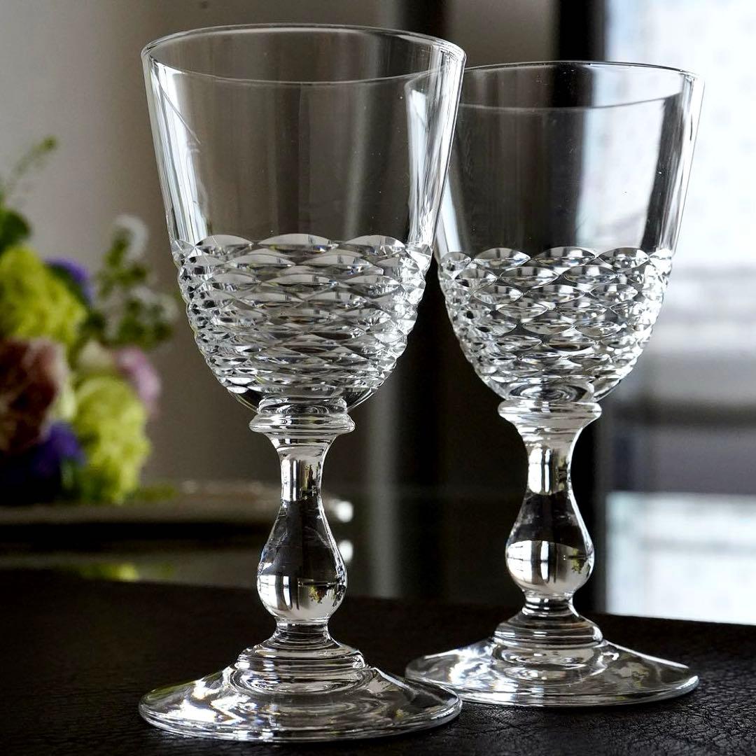 希少オールドバカラBACCARATゴンドール アペリティフ ワイングラス ペアB