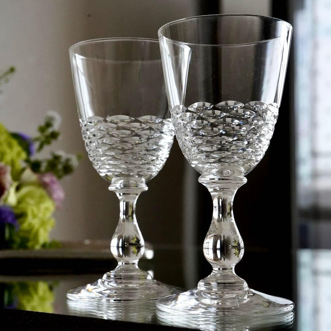 希少オールドバカラBACCARATゴンドール アペリティフ ワイングラス ペアB