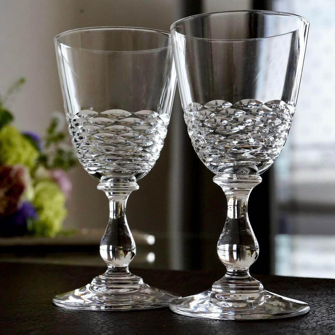 希少オールドバカラBACCARATゴンドール アペリティフ ワイングラス ペアB