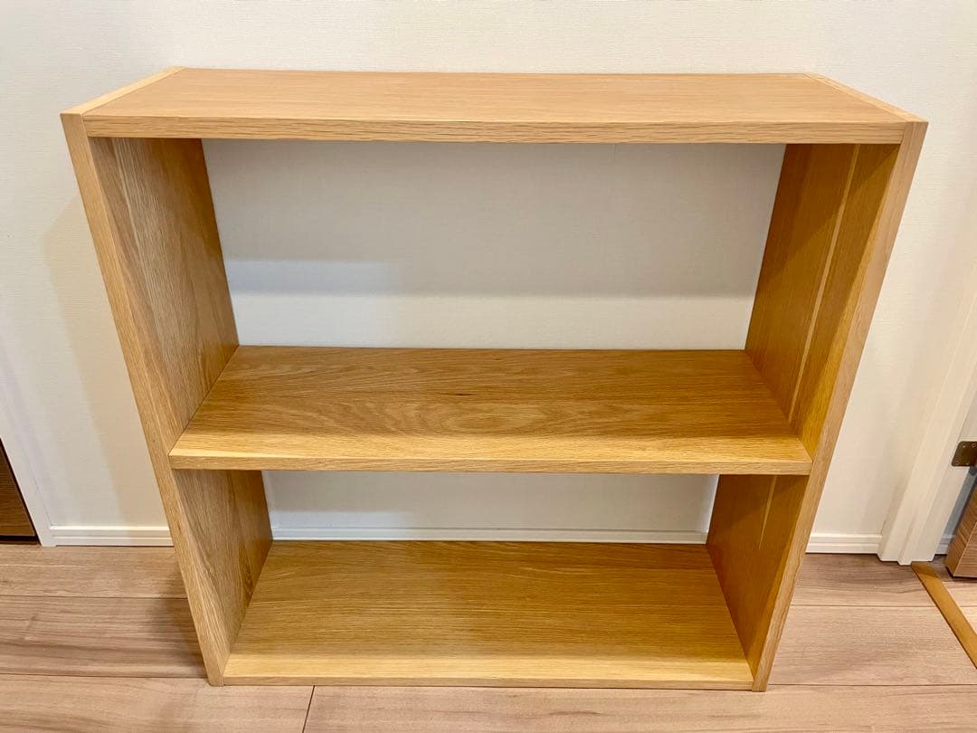 【最安値】無印良品 スタッキングシェルフ ワイド ２段 オーク材 棚