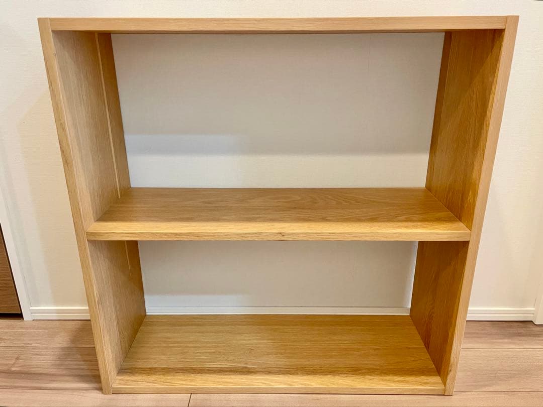 【最安値】無印良品 スタッキングシェルフ ワイド ２段 オーク材 棚