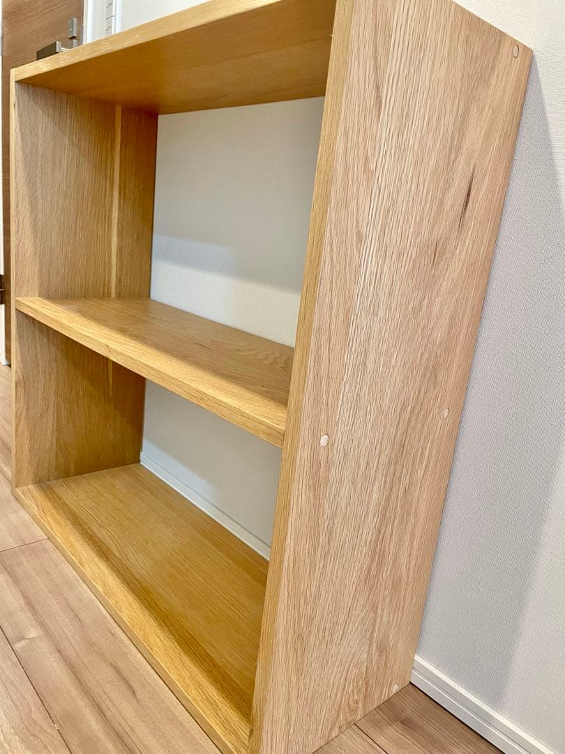 【最安値】無印良品 スタッキングシェルフ ワイド ２段 オーク材 棚