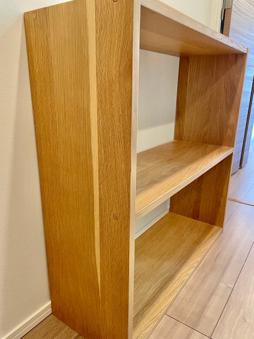 【最安値】無印良品 スタッキングシェルフ ワイド ２段 オーク材 棚