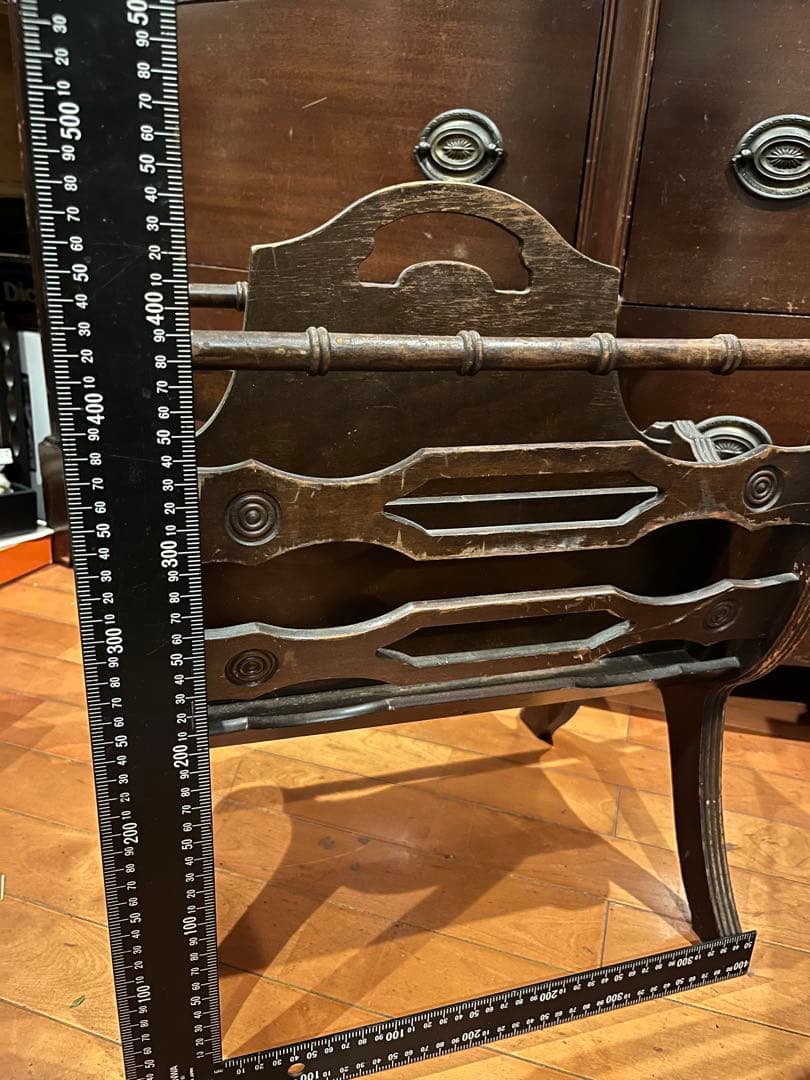 アンティーク木製　1942Butler ダークブラウンマガジンラック