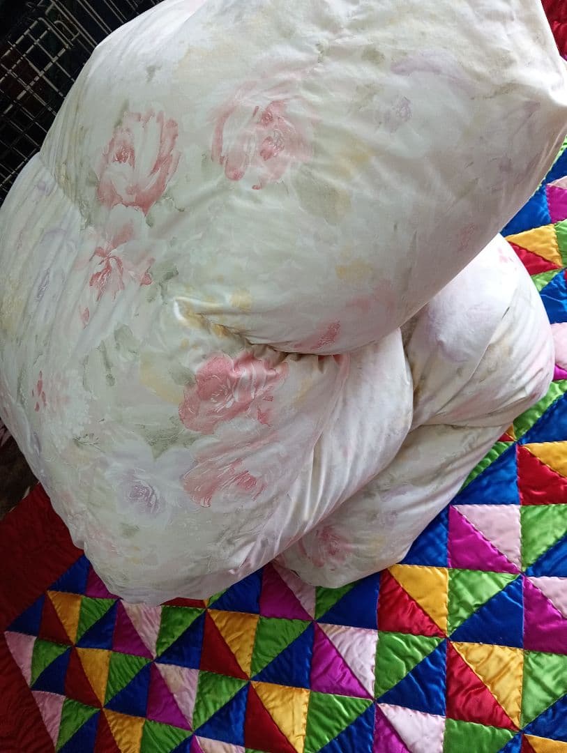 羽毛掛け布団　大阪西川販売 good night 花柄　ダウン90%羽毛1.2㌔