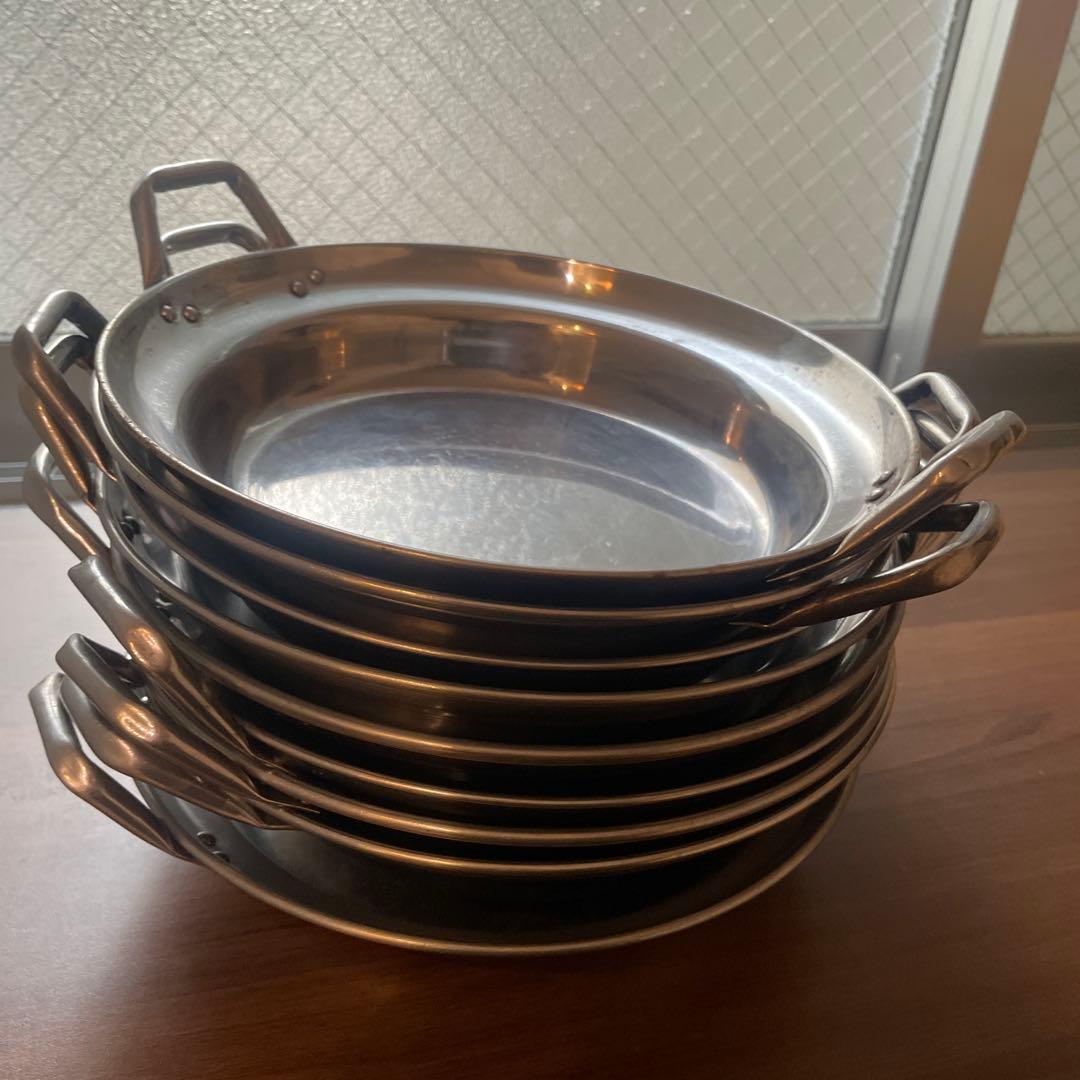 ステンレススチール 両手鍋 9枚セット