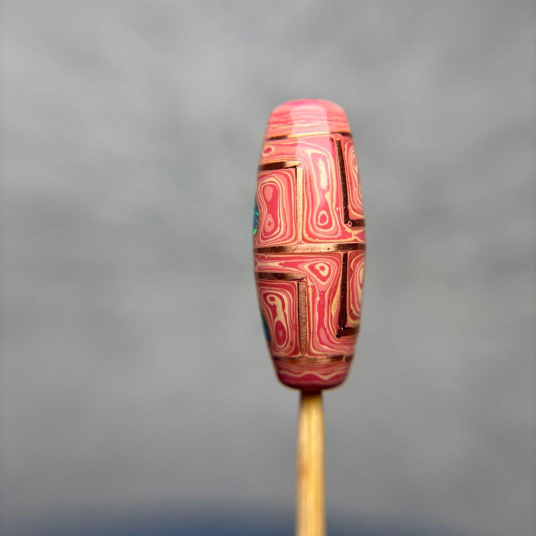 漆オパール天珠　四眼銅線天珠　12-75