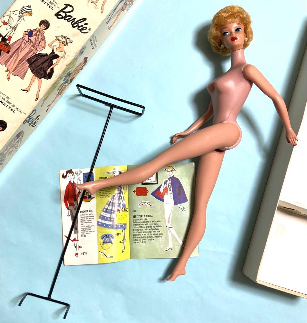 バービー　ヴィンテージ　1961 バブルカット　オイリーフェイス　箱他付　レア