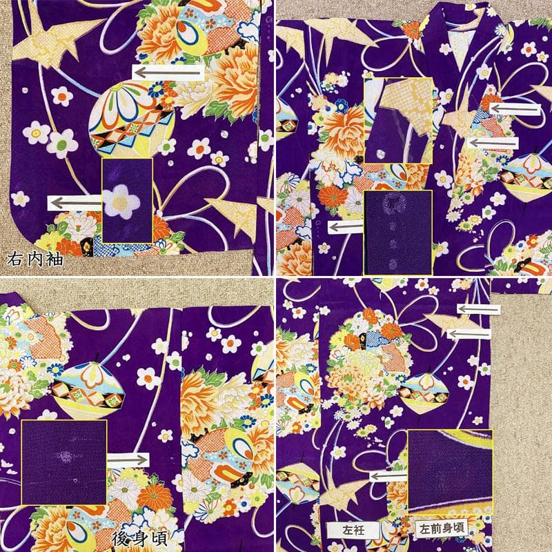 ◎504ag30◎七五三 三歳 女児 単衣着物&被布 セミアンティーク 紫◎