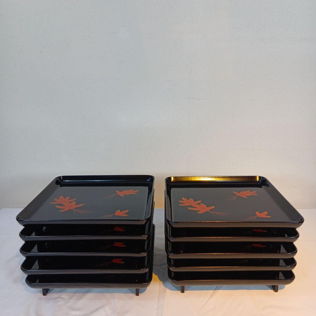 値下げ輪島塗　時代物　蒔絵二ノ膳10客　　 共箱