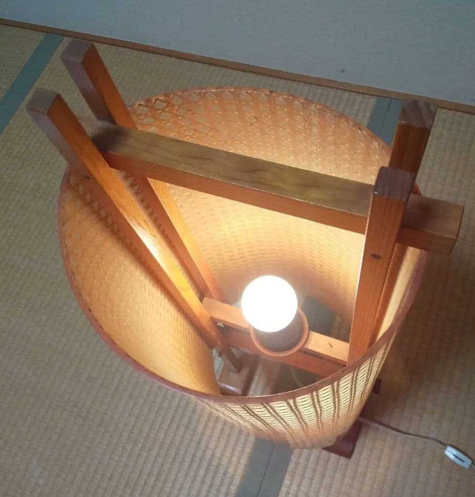 アンティークあんどん【和風竹細工の行燈】昭和レトロな照明器具