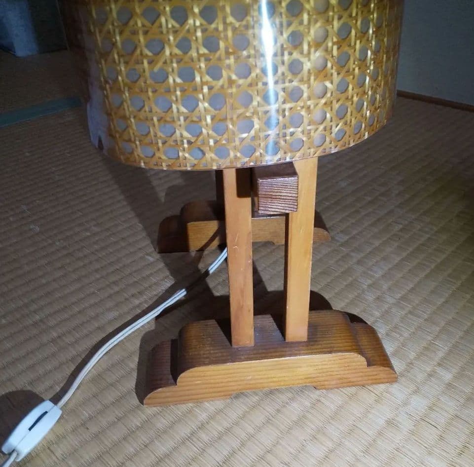 アンティークあんどん【和風竹細工の行燈】昭和レトロな照明器具