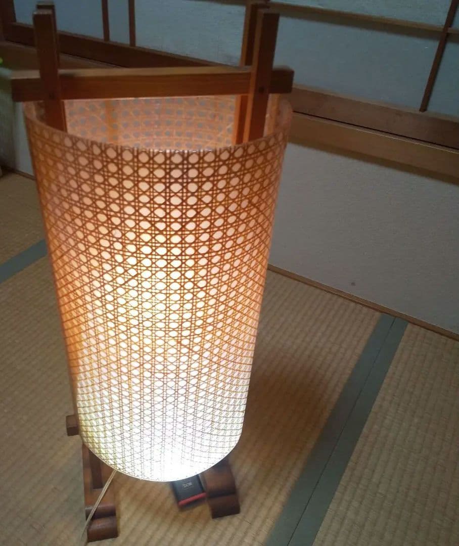 アンティークあんどん【和風竹細工の行燈】昭和レトロな照明器具