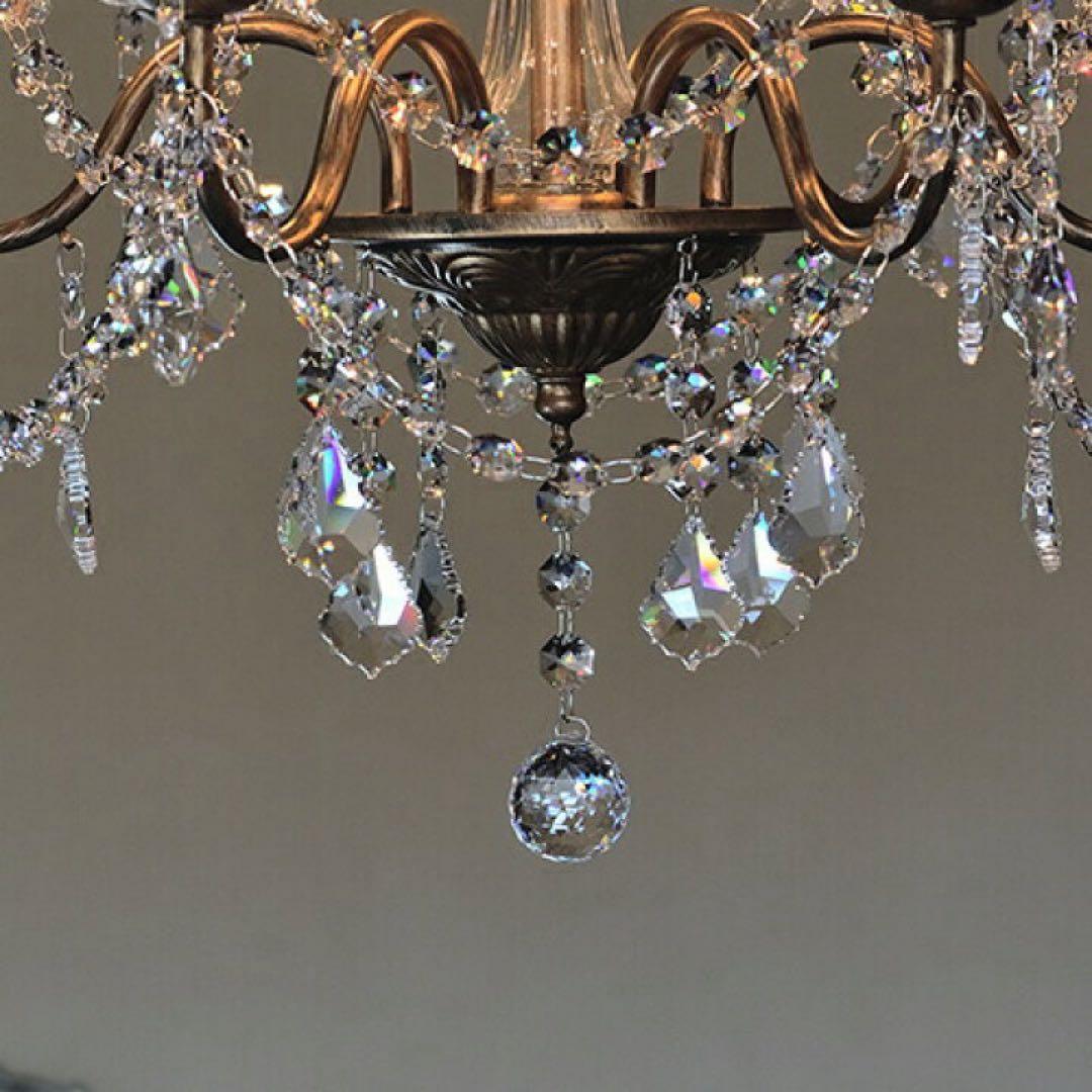 LED対応 6灯 シャンデリア クリスタル装飾