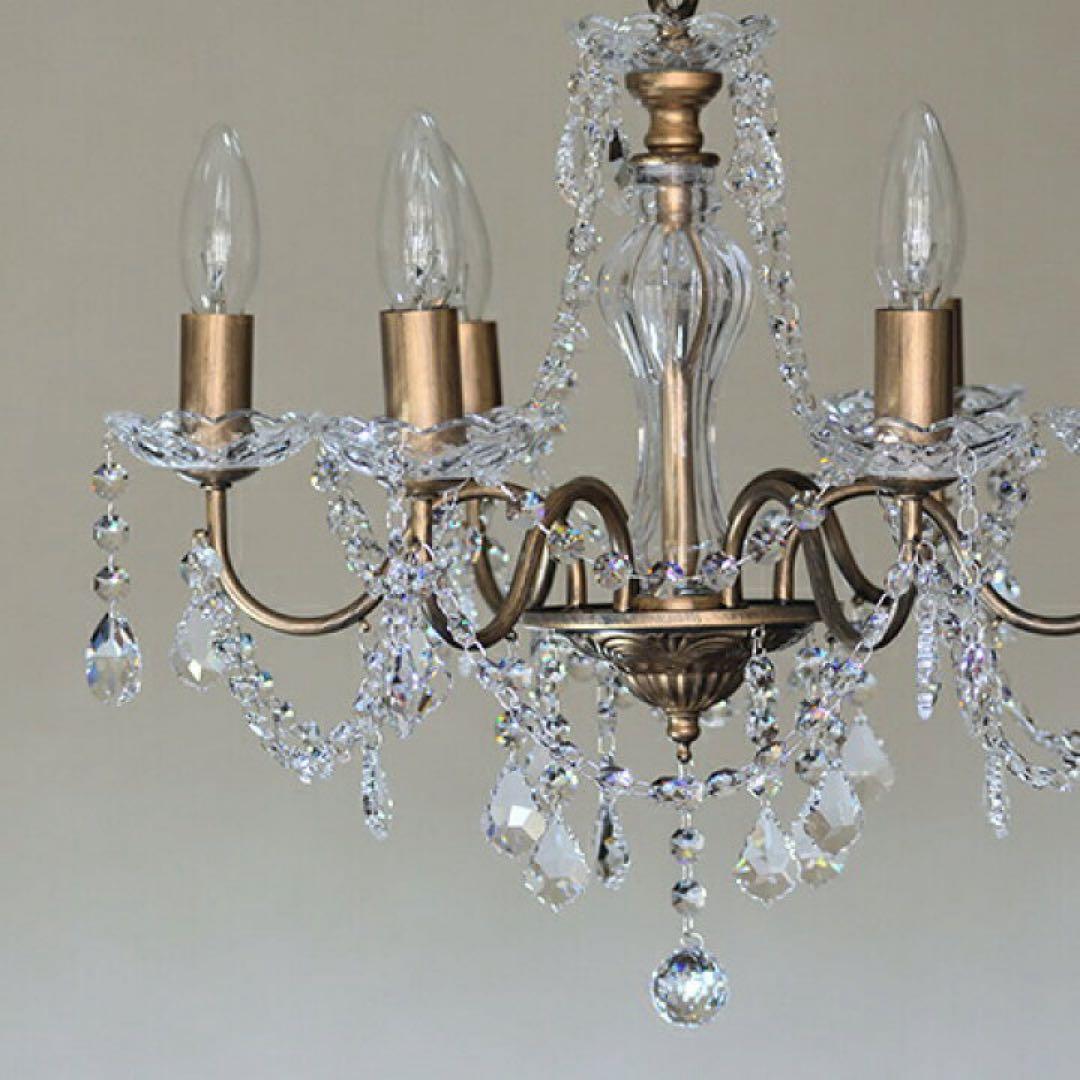 LED対応 6灯 シャンデリア クリスタル装飾