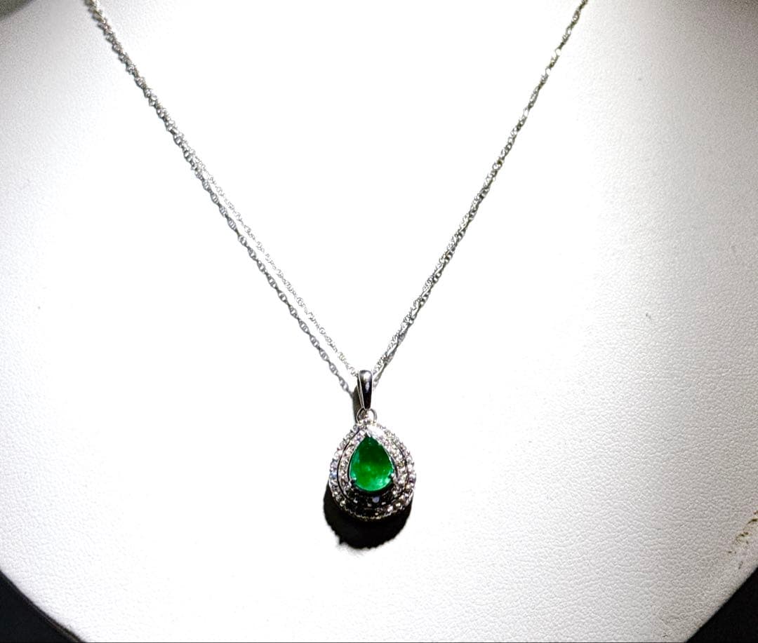PTエメラルドペンダントネックレスNO25-2473