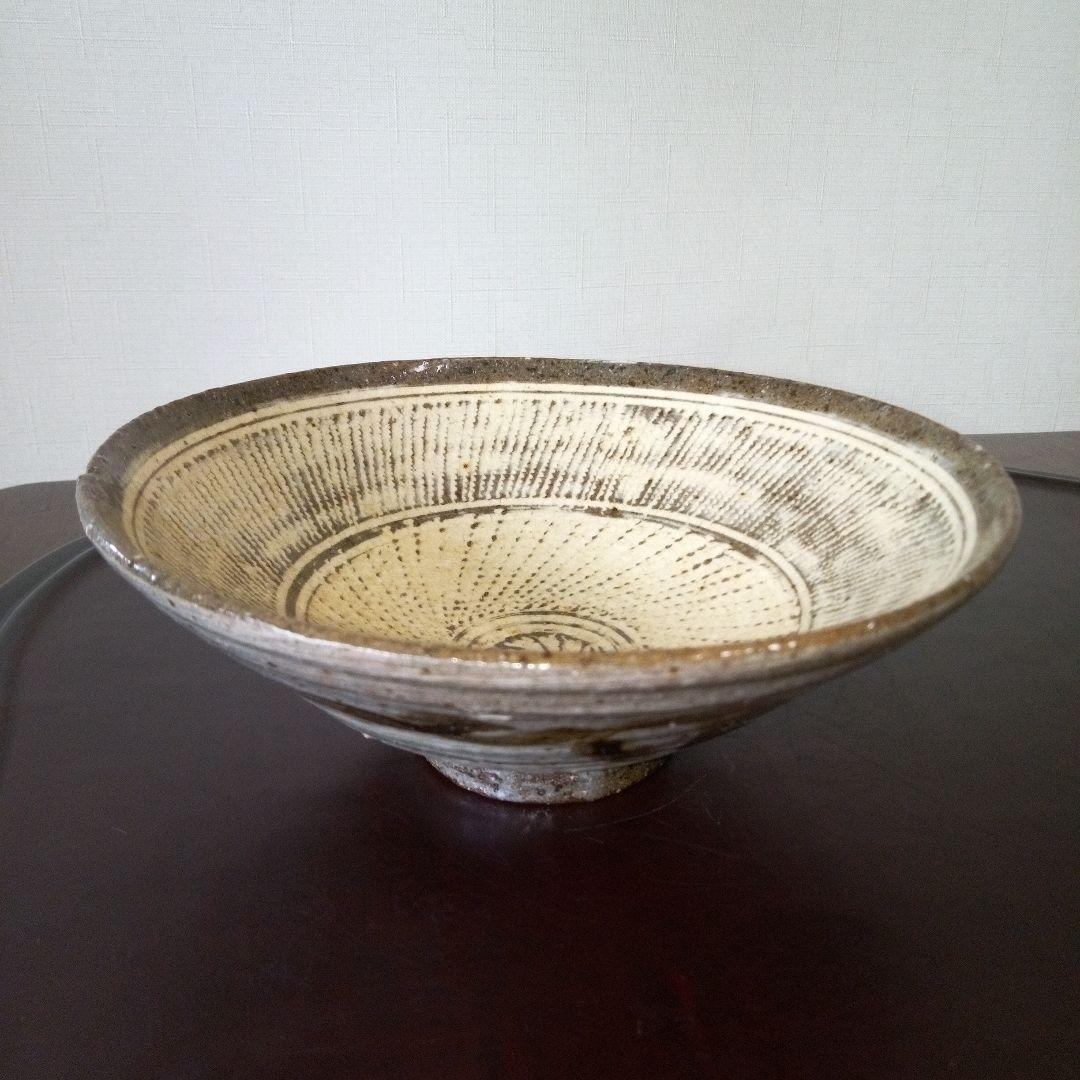 希少！陶芸作家《吉田明》作　三島茶碗　裏面　鶏龍山写し　共箱付