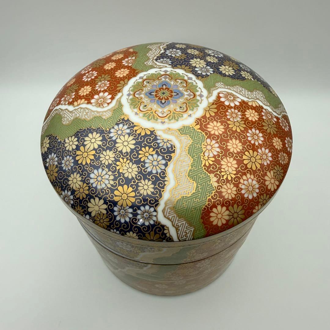 美濃焼 庫山窯 金彩 三段重 - メルカリ