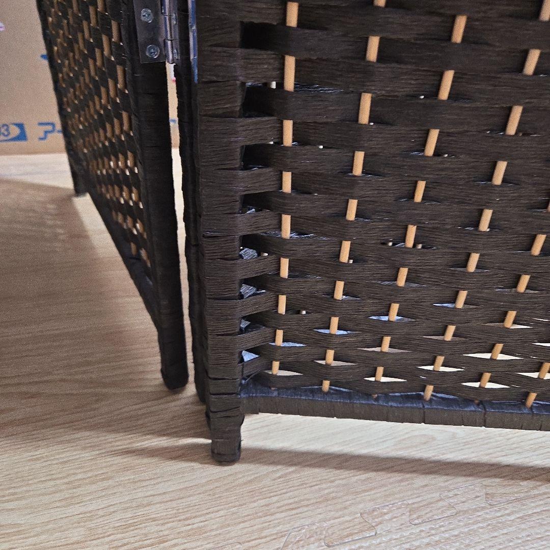 【送料込】ダークブラウン パーテーション ウィッカー風