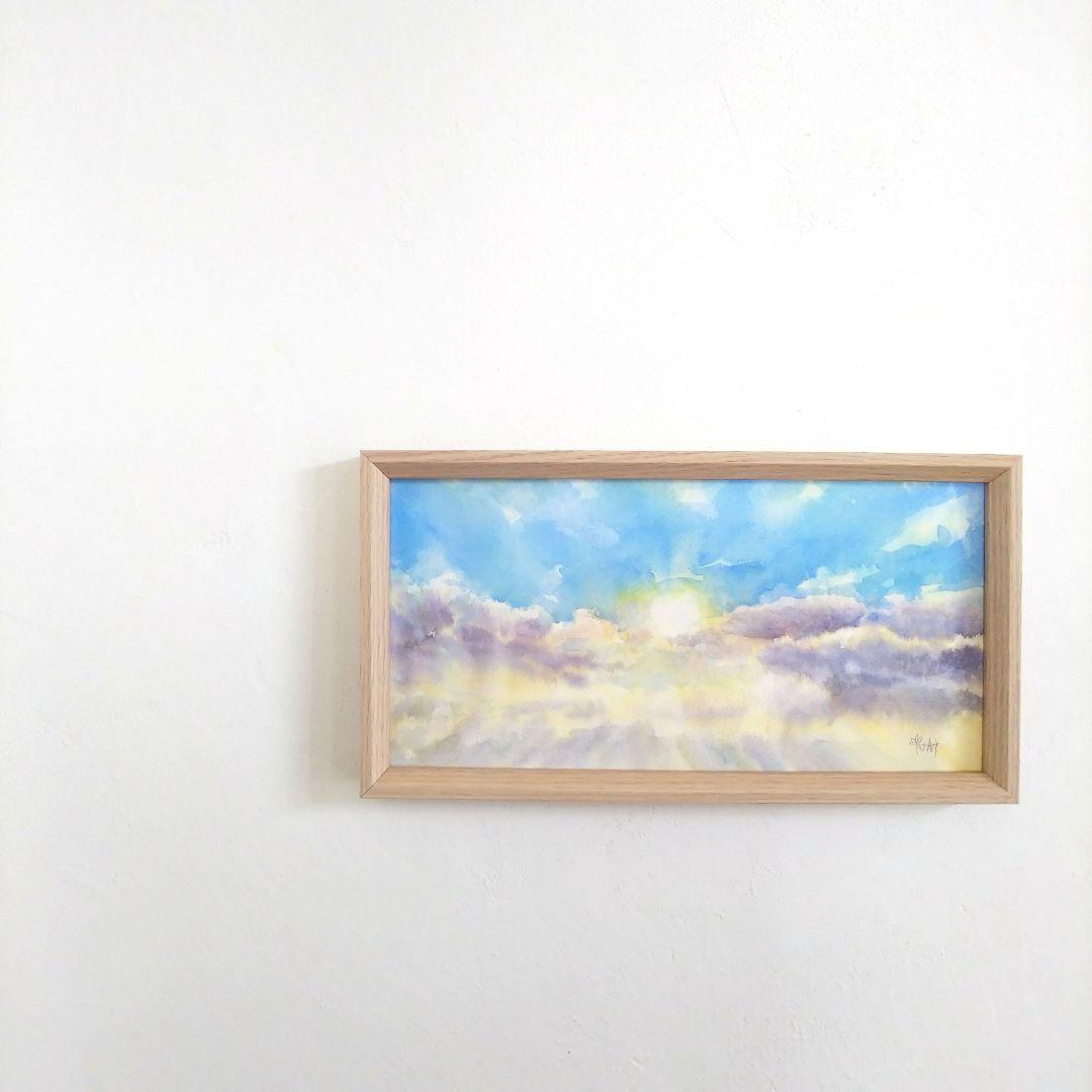 癒しの水彩画1081 天使の梯子