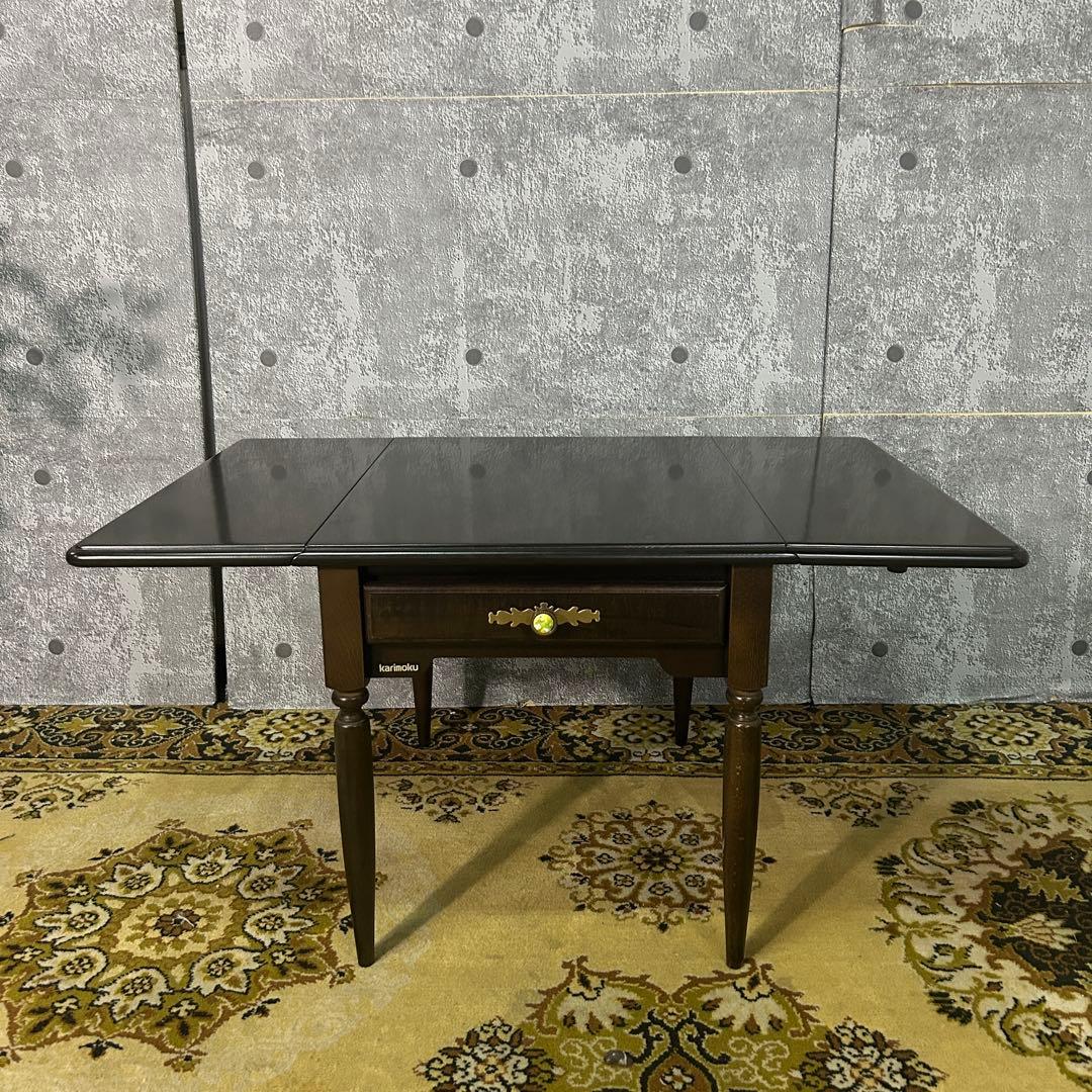 ꧁カリモク家具 karimoku꧂両側バタフライ式サイドテーブル ナイト ロー