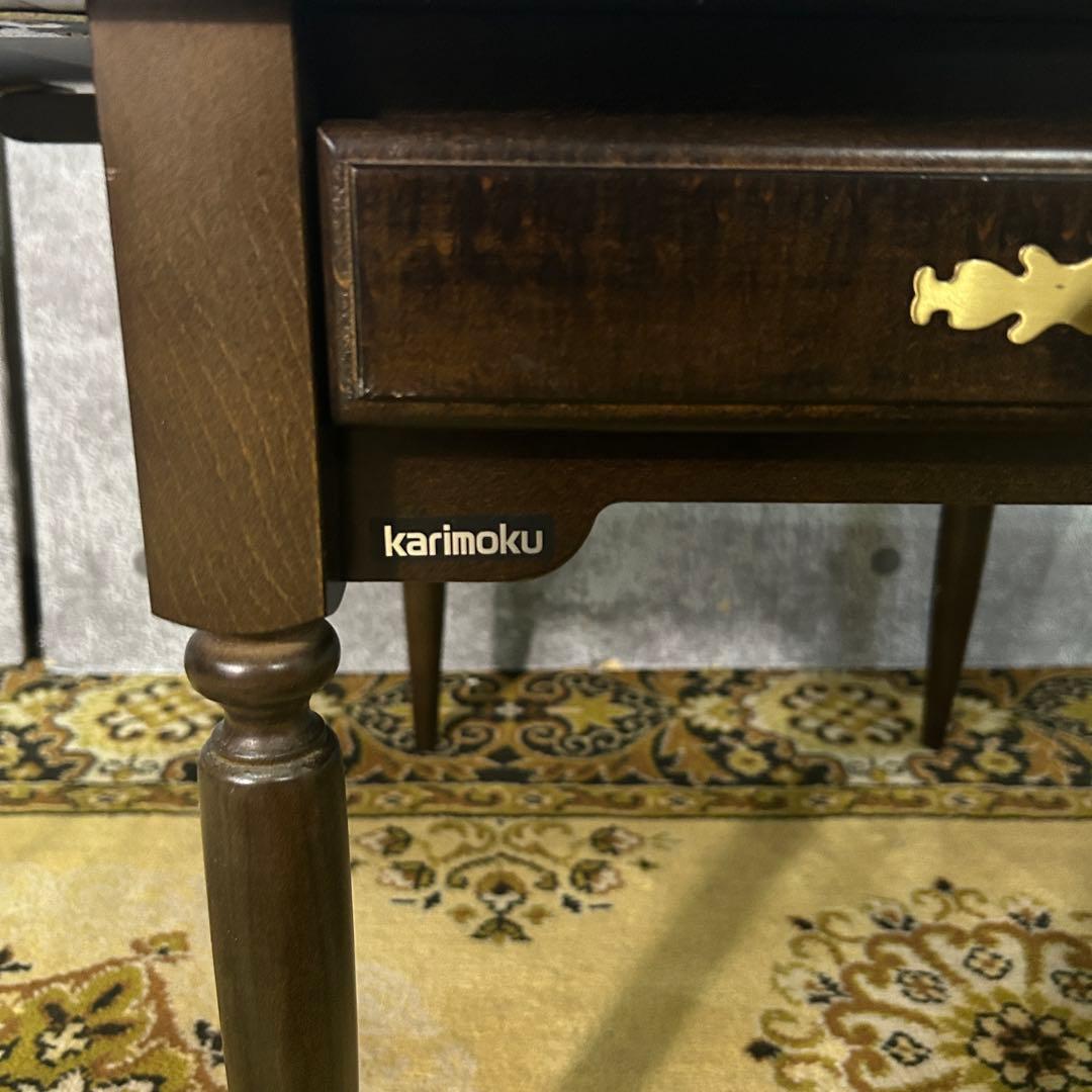 ꧁カリモク家具 karimoku꧂両側バタフライ式サイドテーブル ナイト ロー