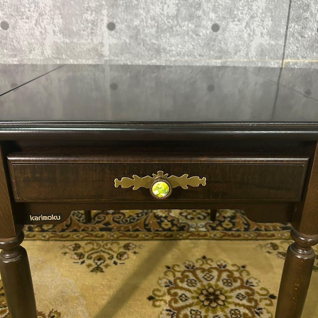 ꧁カリモク家具 karimoku꧂両側バタフライ式サイドテーブル ナイト ロー