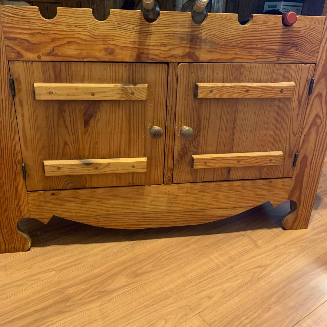 木製ワインラック　カウンター　食器棚