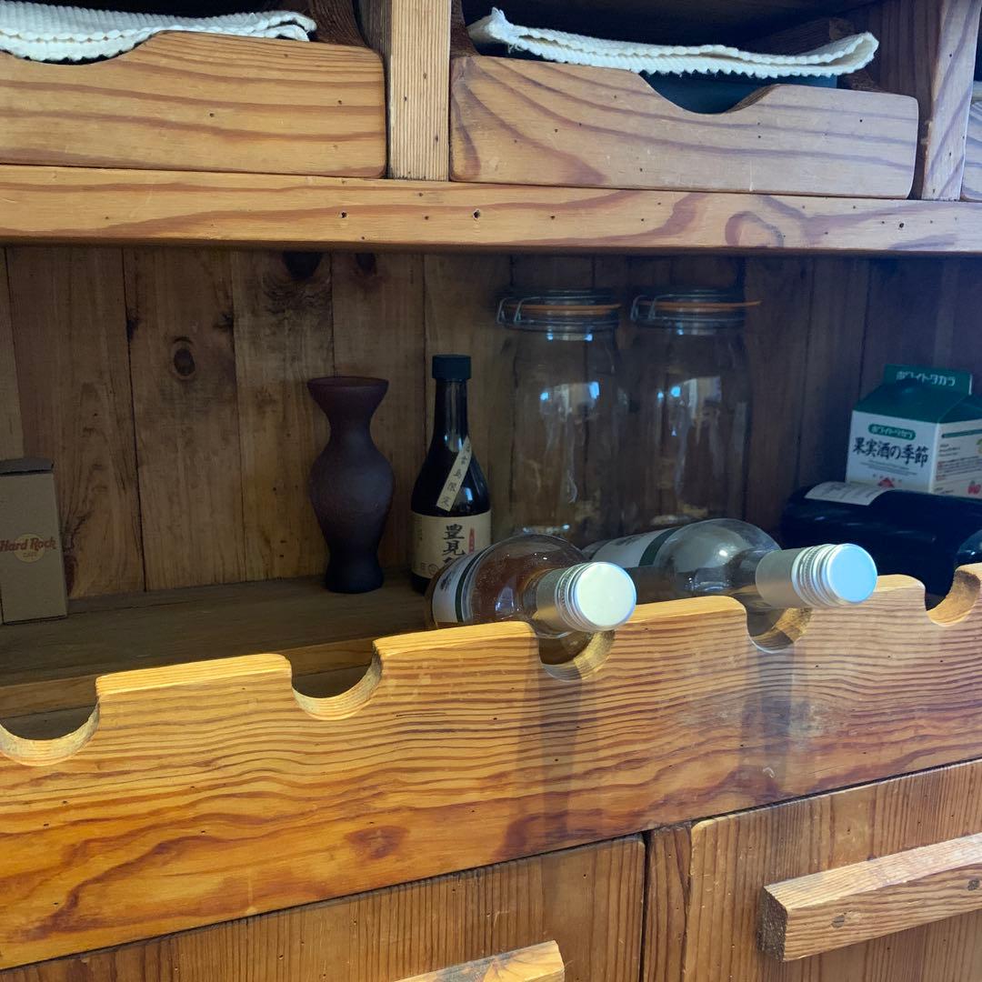 木製ワインラック　カウンター　食器棚