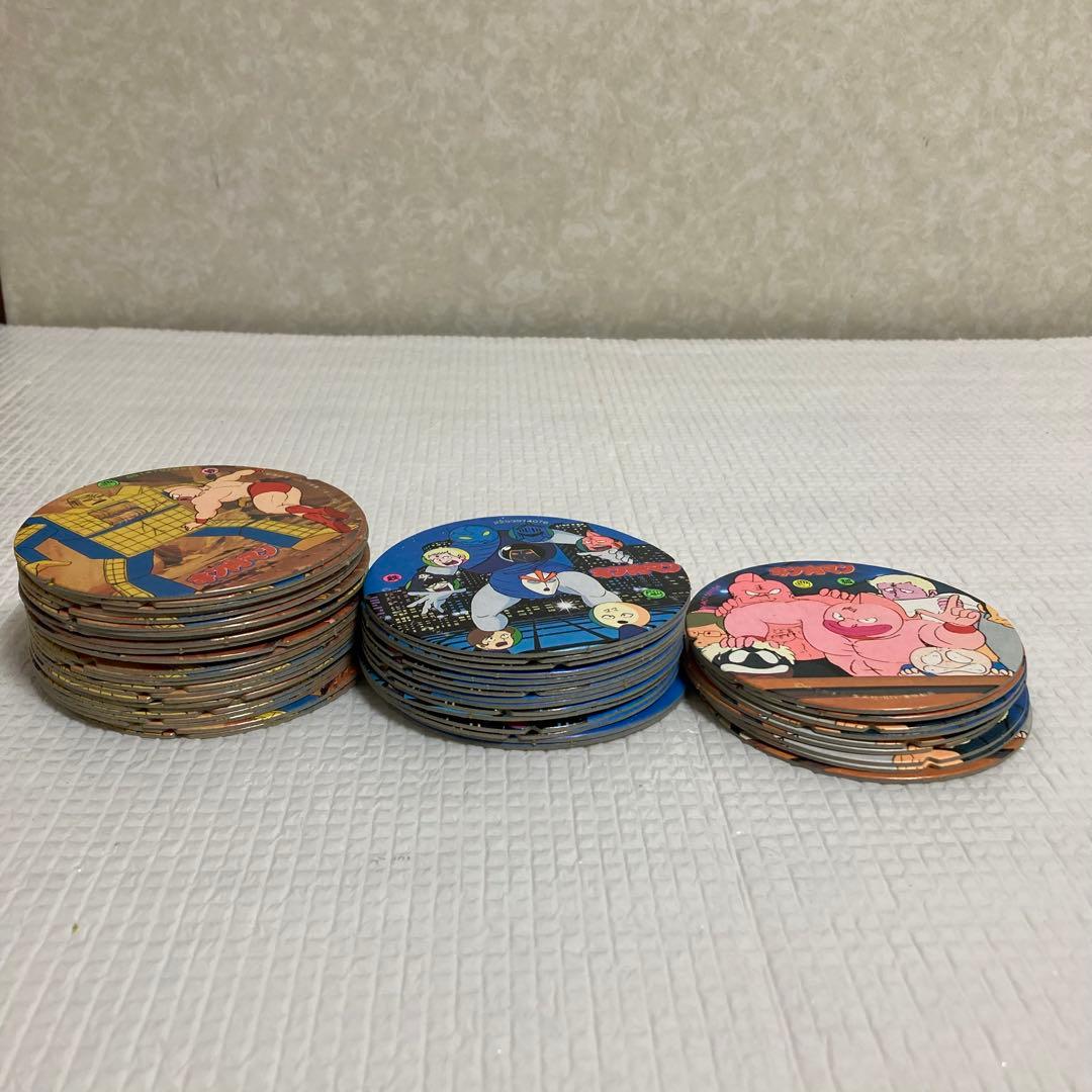 ②TS60 昭和レトロ キン肉マン メンコ 輪ゴム劣化跡あり 当時物 3種