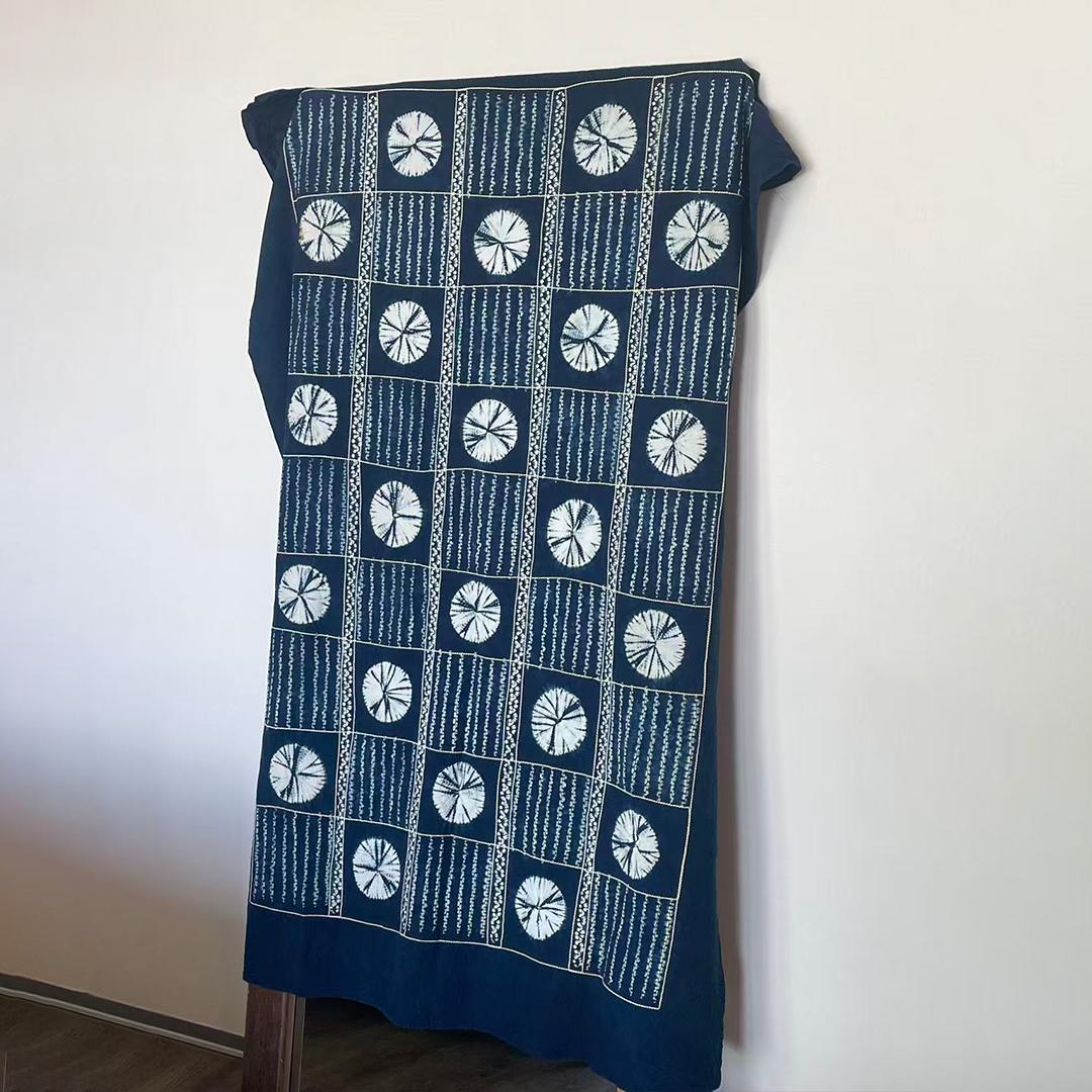 手染め 藍染 布 生地 手絞り 一点物 インテリア 雑貨用