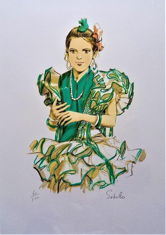 斎藤三郎 『踊り子』　リトグラフ　エディションナンバー60／100