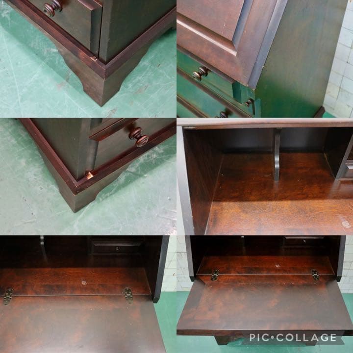 GMFS128○北海道民芸家具 ライティングビューロー デスク 学習机 書斎机