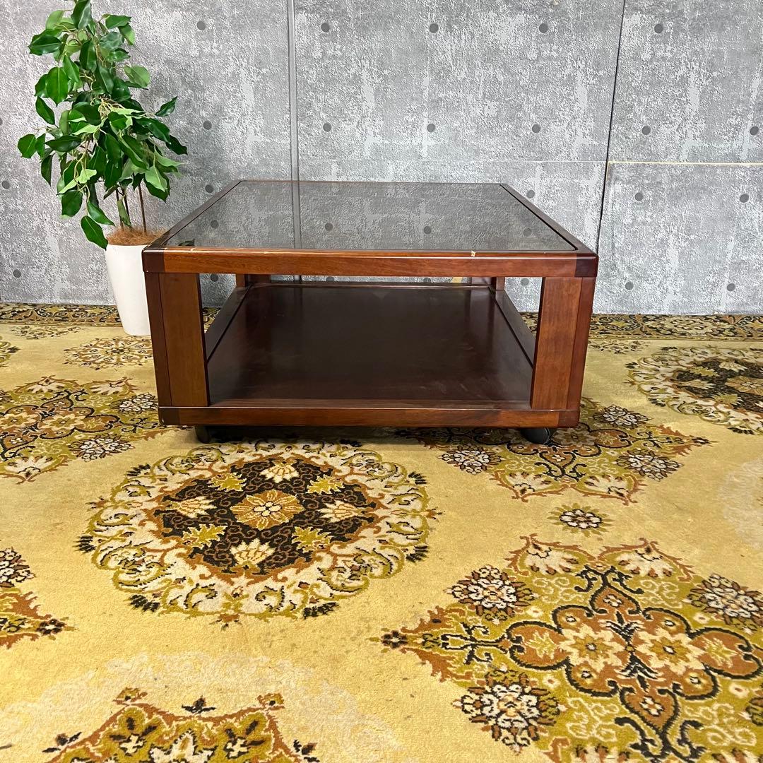 ꧁FUJI FURNITURE 冨士ファニチア꧂ガラステーブル センター ロー