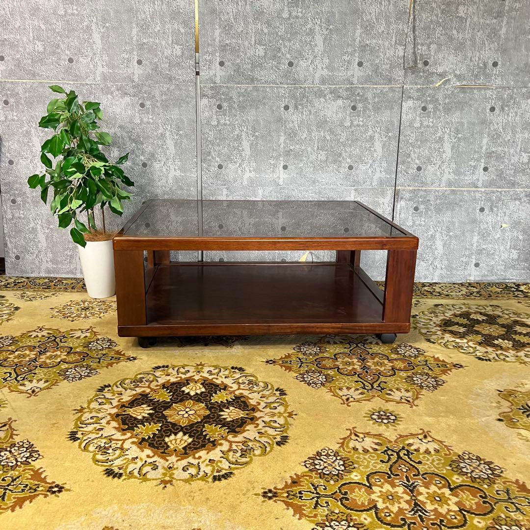 ꧁FUJI FURNITURE 冨士ファニチア꧂ガラステーブル センター ロー