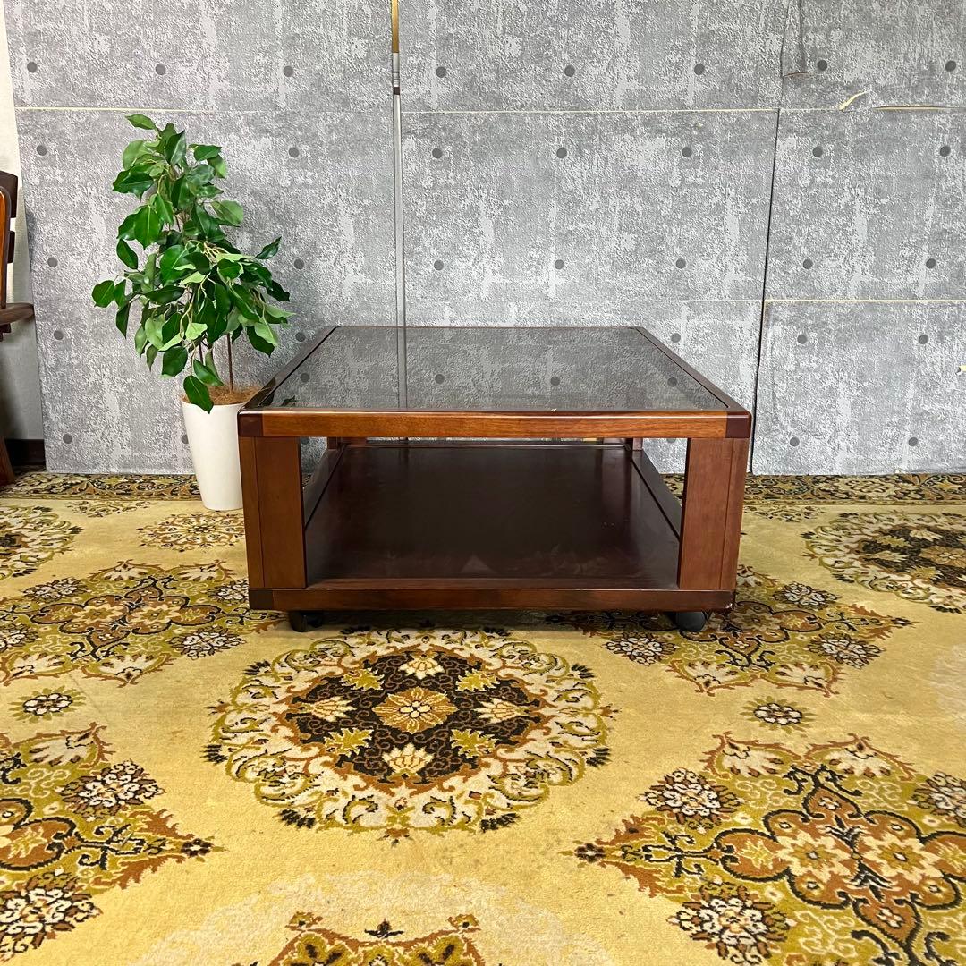 ꧁FUJI FURNITURE 冨士ファニチア꧂ガラステーブル センター ロー