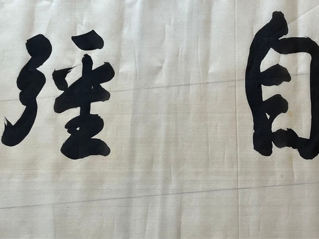 書《自 強 不 息》 左近司 政三 海軍中将 正三位 筆　絹 稀少