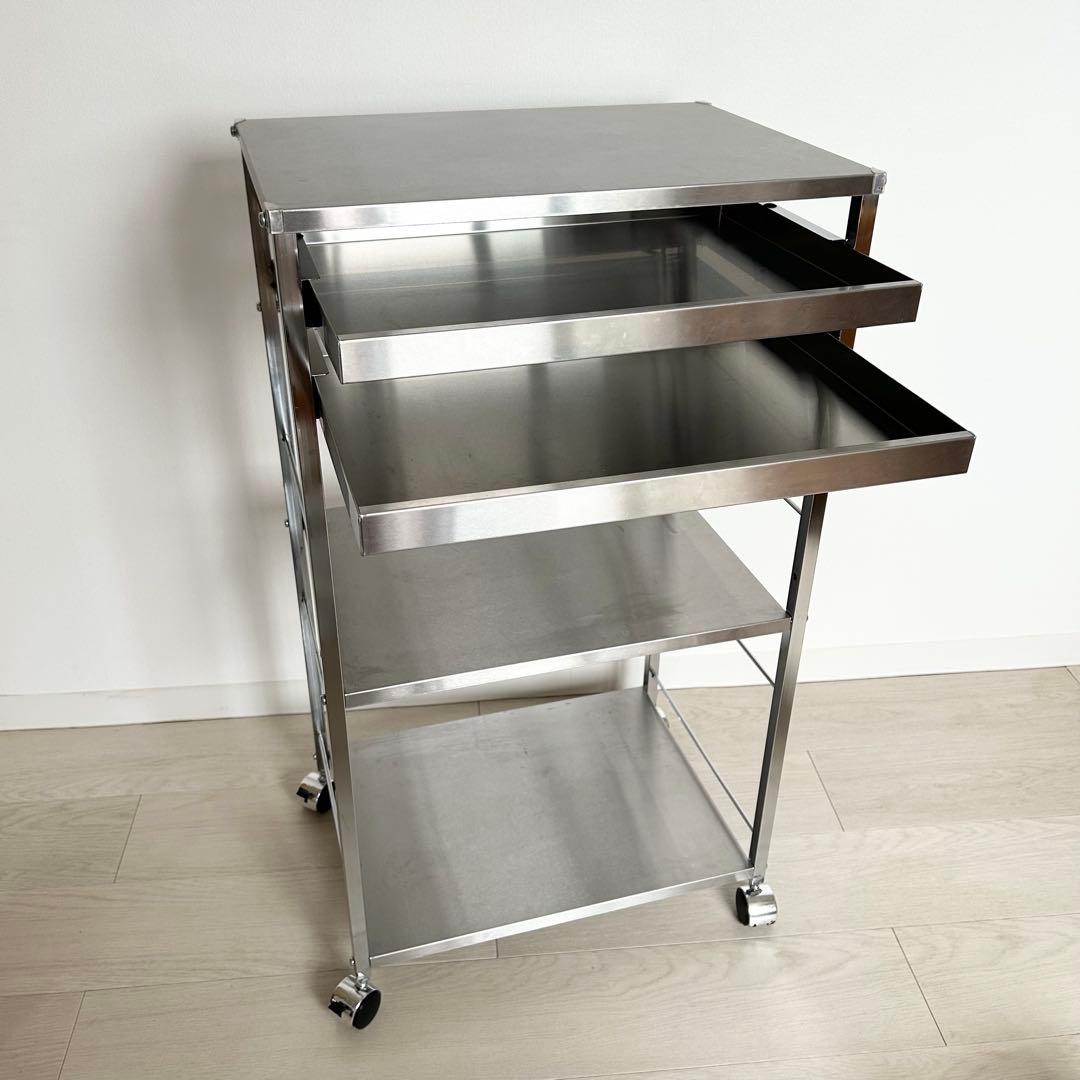 ステンレス　ワゴン　作業台　ディノス　収納カート