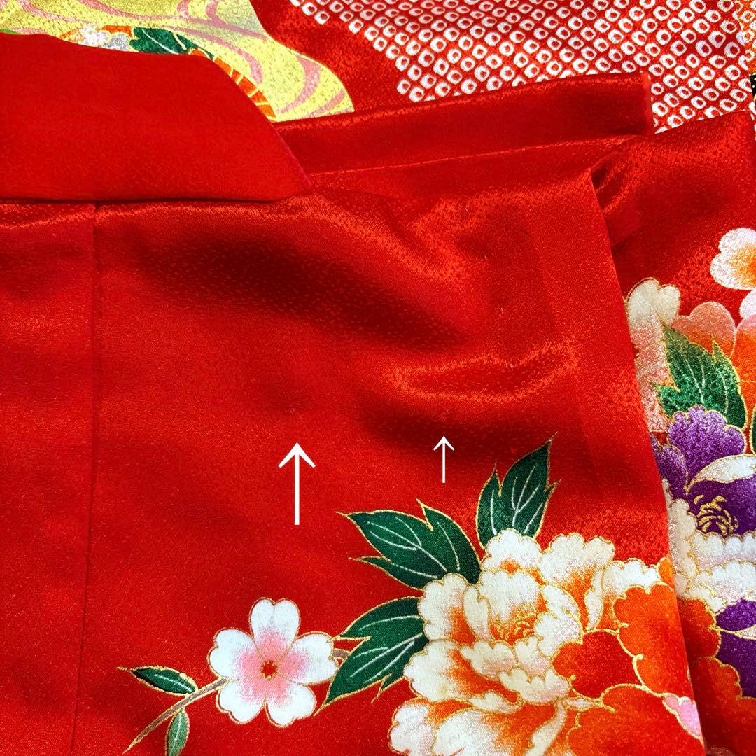 専用　7歳 七五三 着物帯セット 赤系& 和風髪飾り