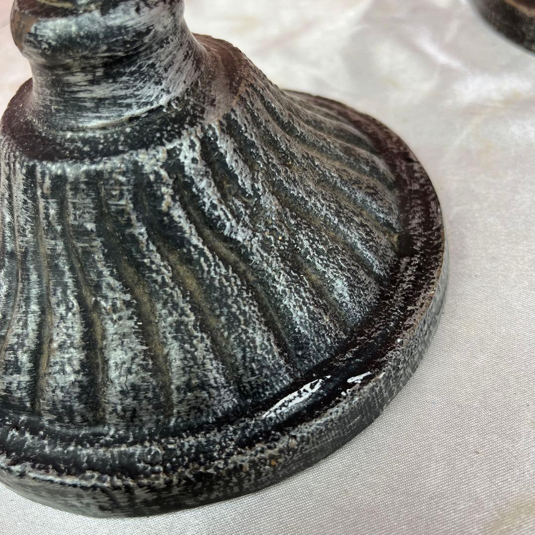 （105）アイアンフラワースタンドボート型2個セット（花器）