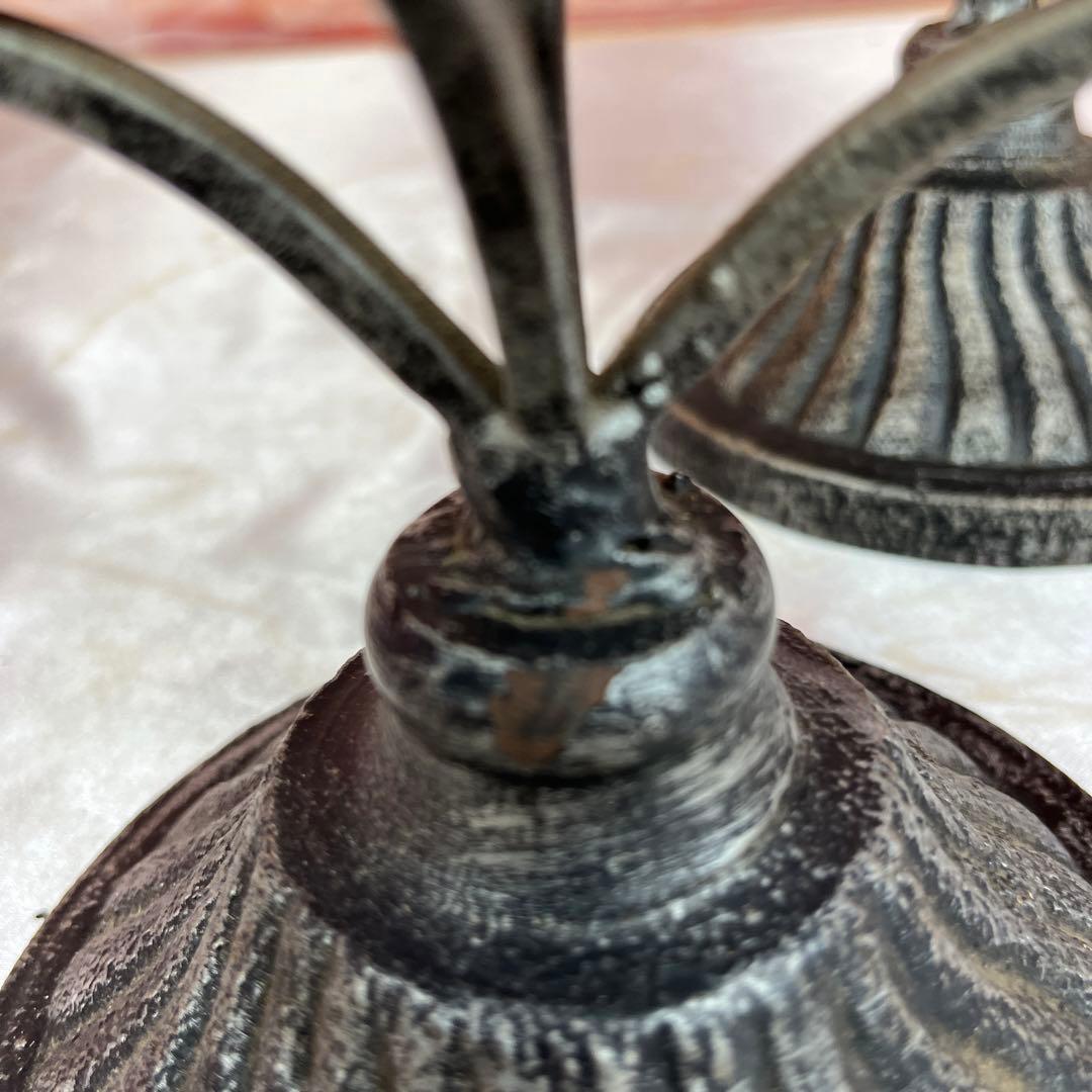 （105）アイアンフラワースタンドボート型2個セット（花器）