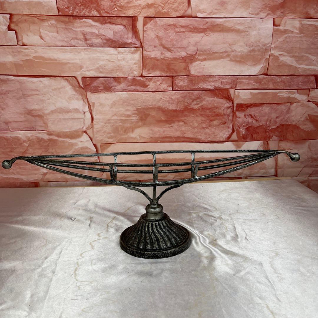 （105）アイアンフラワースタンドボート型2個セット（花器）