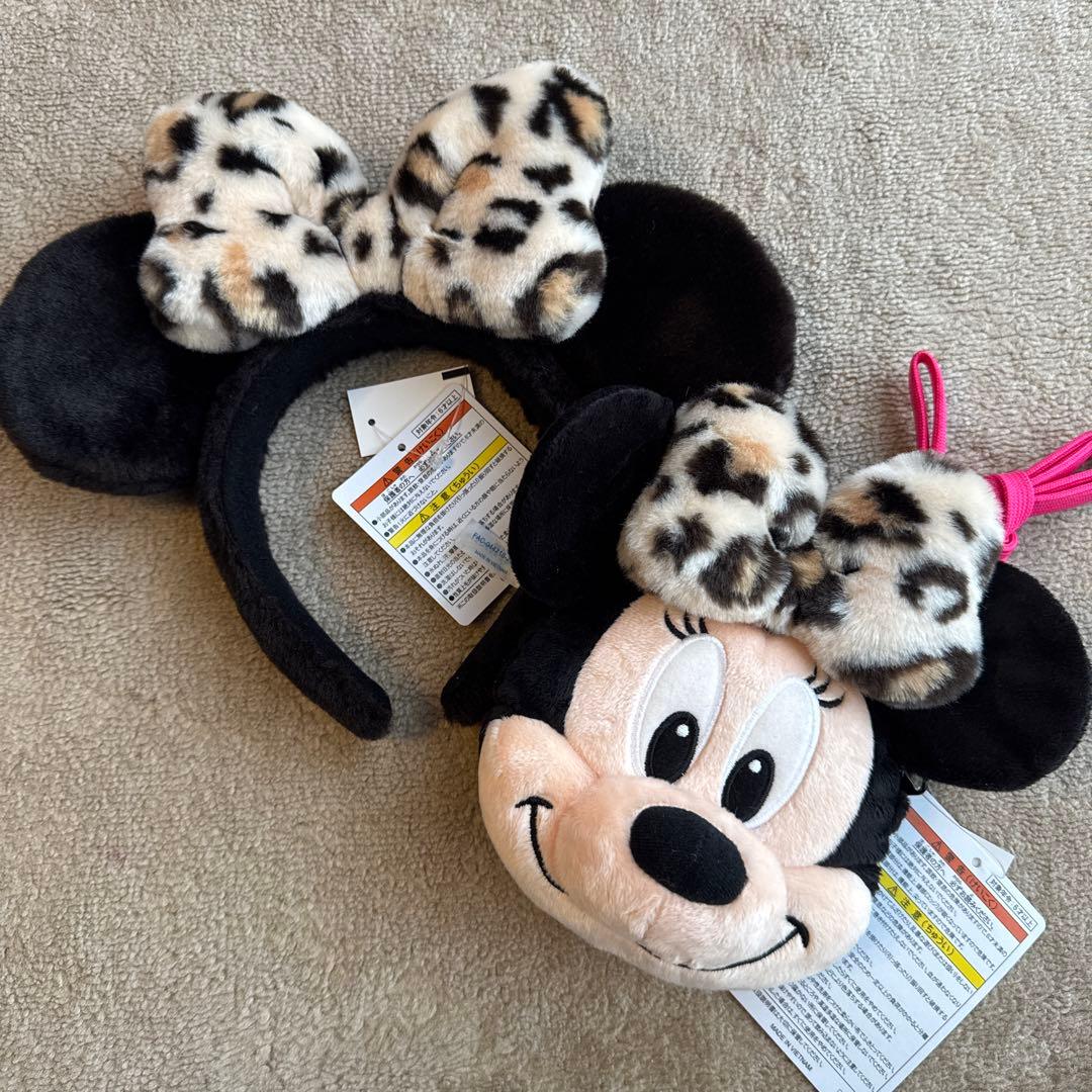 ディズニー ヒョウ柄 レオパード ミニー カチューシャ ショルダー
