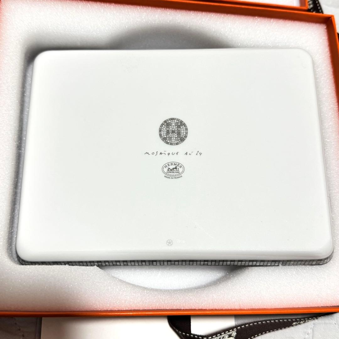 エルメス モザイクヴァンキャトルプラチナコレクション長方形皿陶器