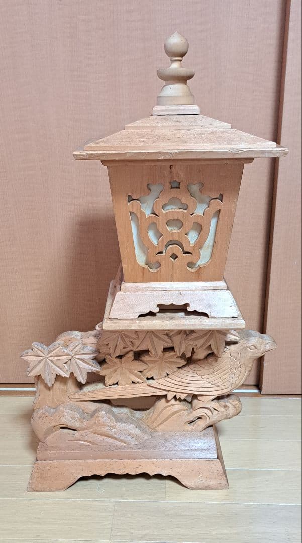 木工品 灯籠 1対 お供仏具用品　高さ約60cm