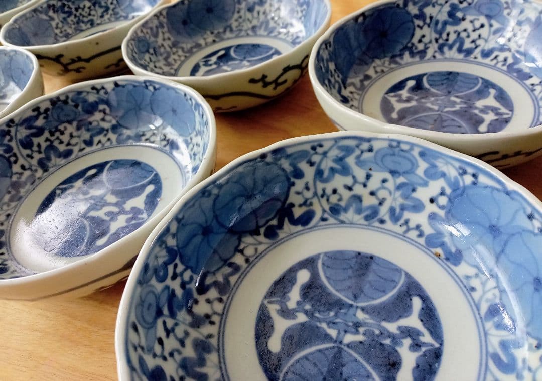 古い　伊万里　染付　なます皿 10枚セット