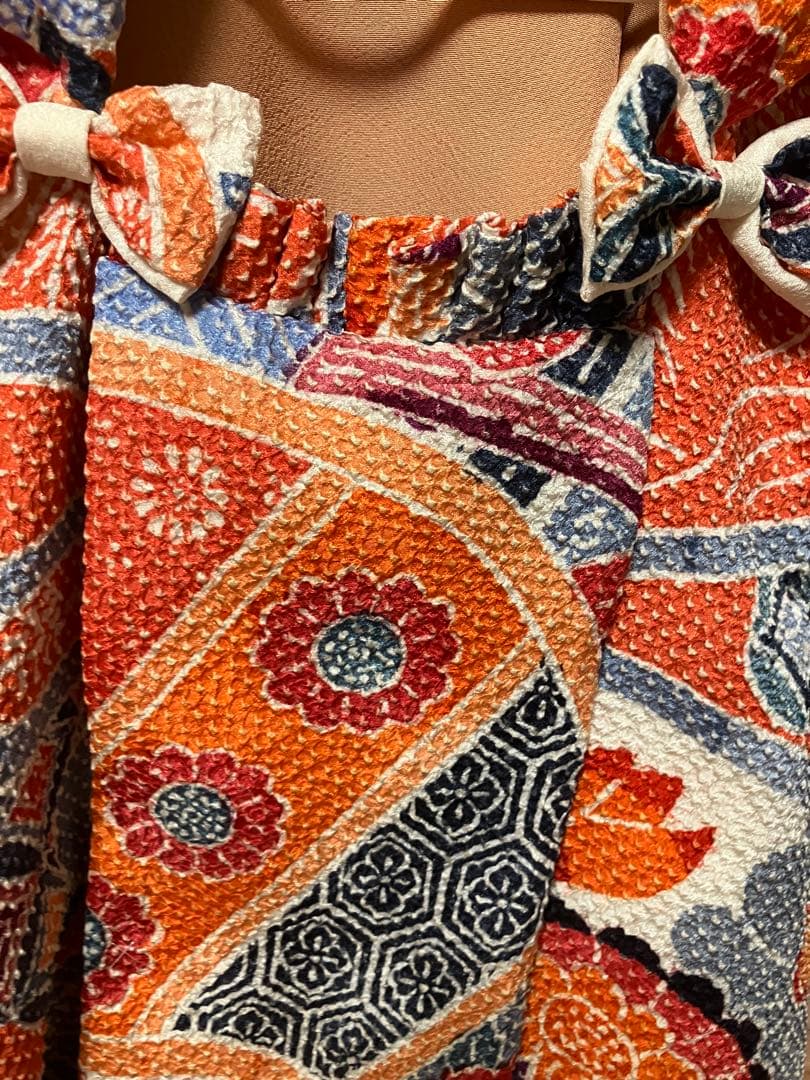 正絹　藤娘きぬたや　総絞り被布　同布髪飾り