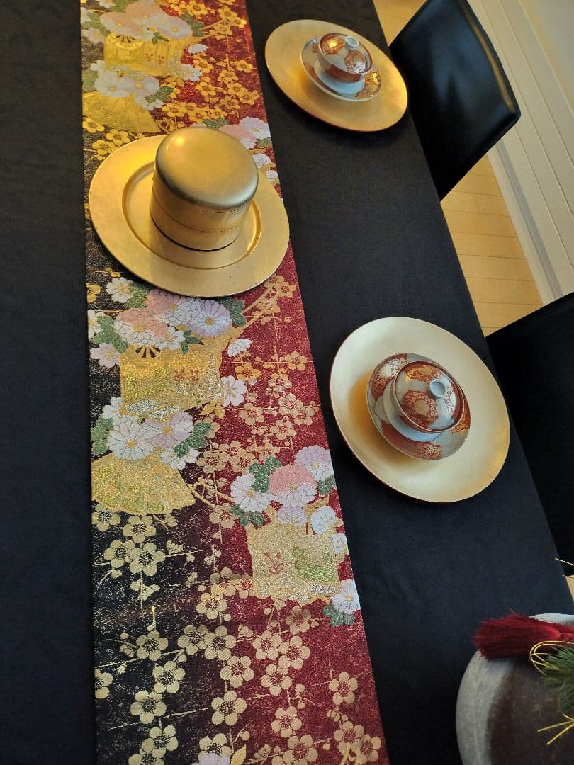 A951☆逸品‼️御所車‼️ひな祭り‼️テーブルランナー2m16cm - メルカリ