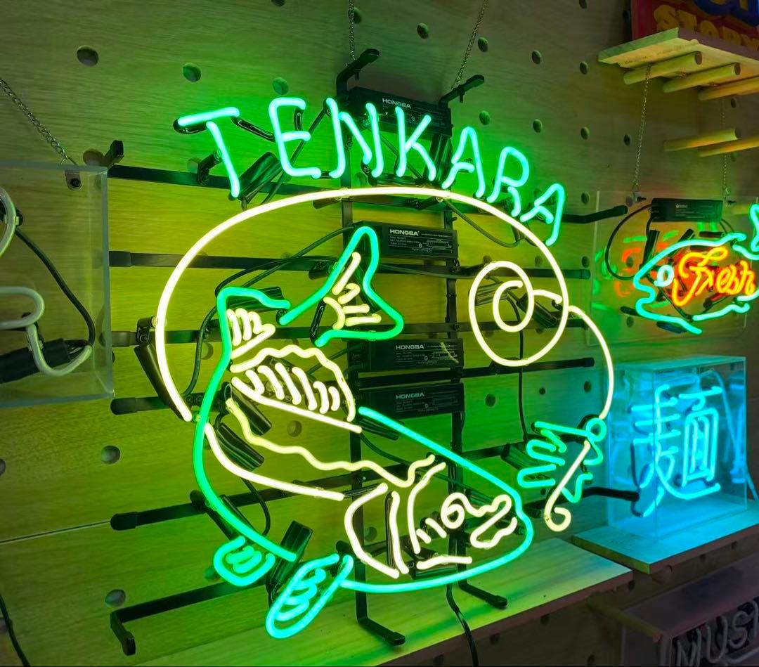オーダー　ネオンサイン TENKARA フィッシングガラスライト　LED
