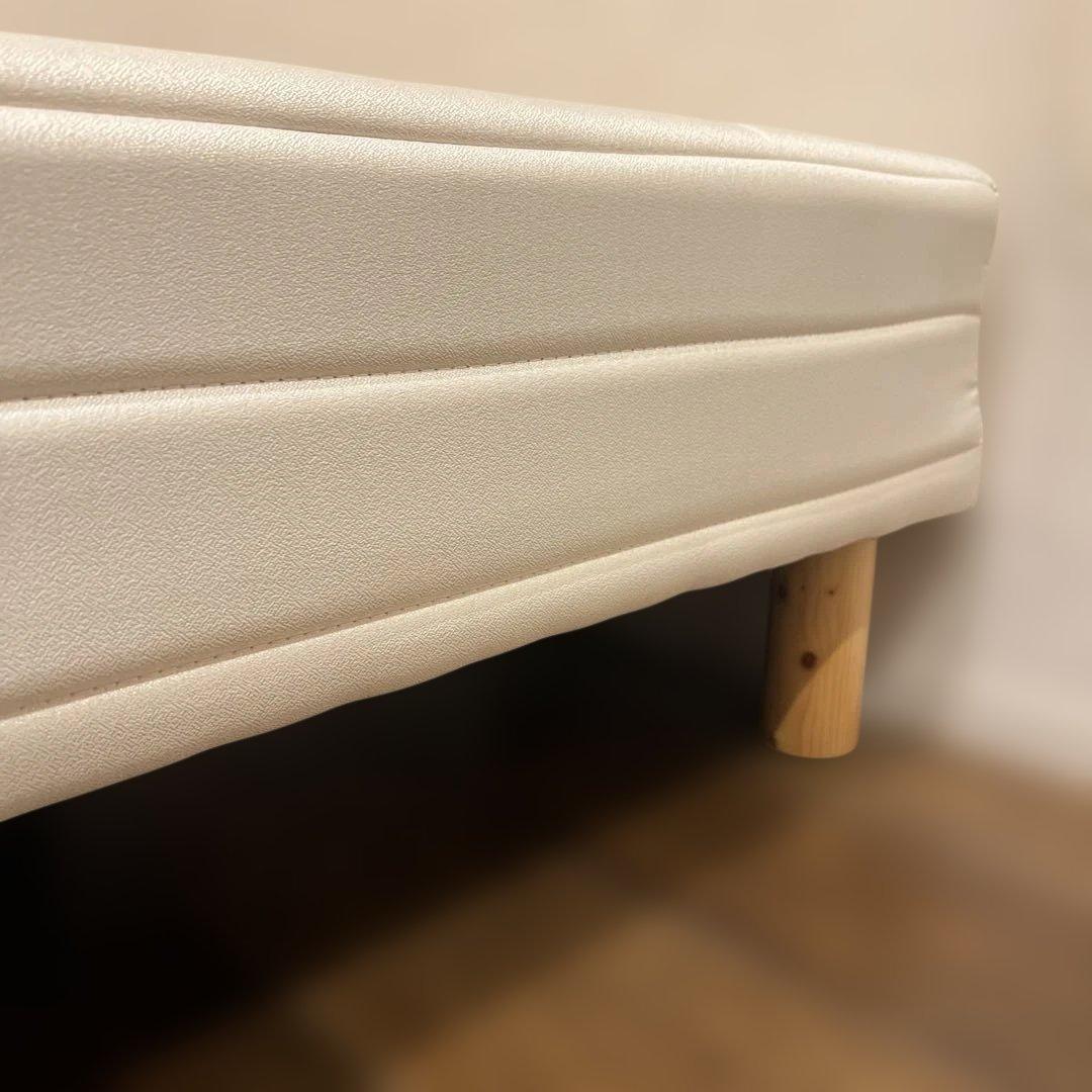 アイボリー 脚付きマットレス シングル